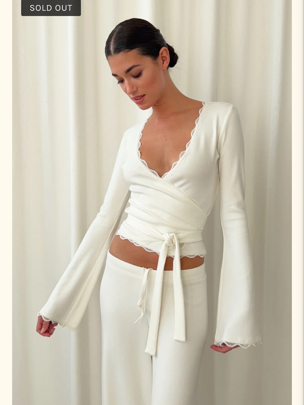 Phe phe 2 piece set wrap top pants - Picture 2 of 5